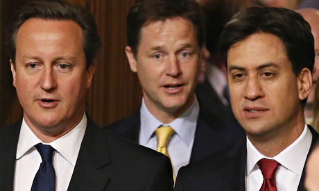 David Cameron, Nick Clegg Ed Miliband