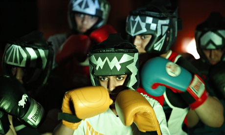 The cast of Aisha Zia's play No Guts, No Heart, No Glory at the Edinburgh fringe in 2014.