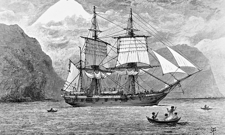 HMS Beagle in the Straits of Magellan
