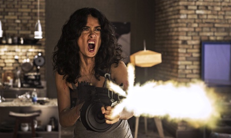 'Yucky gore': Salma Hayek fights back in Everly.