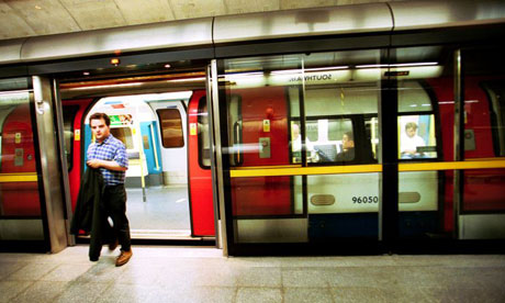 london underground train. A Jubilee line tube train at