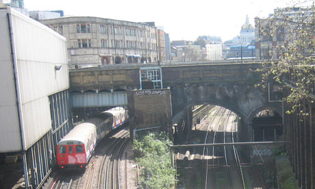 A tube train in London. Photograph: Paul Owen