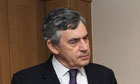 Gordon Brown meets Dominic Bradley, 24, to discuss housing policy in Ealing, west London, on September 2 2008. Photograph: Anthony Devlin/PA Wire