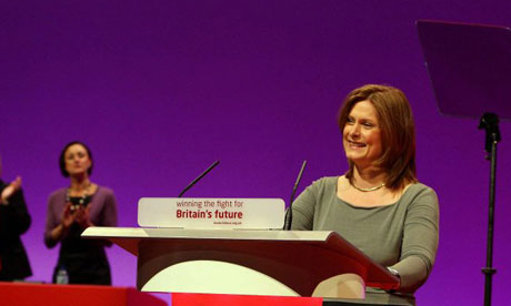 Sarah Brown introducing her husband at the Labour conference in Manchester on September 23 2008. Photograph: Dave Thompson/PA