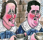 Martin Rowson Christmas cards: David Cameron and George Osborne