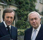 David Frost and Harold Wilson promoting A Prime Minister on Prime Ministers