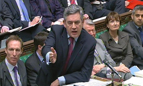 Gordon Brown at prime minister's questions today