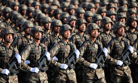 Soldiers from Chinese People's Liberation Army
