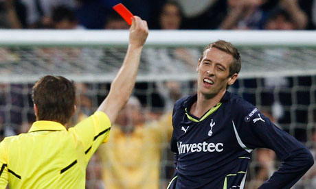 real madrid vs tottenham 4-0. Crouch Red Card Real Madrid