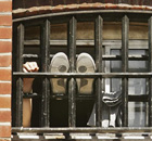 Bars on a prison cell window