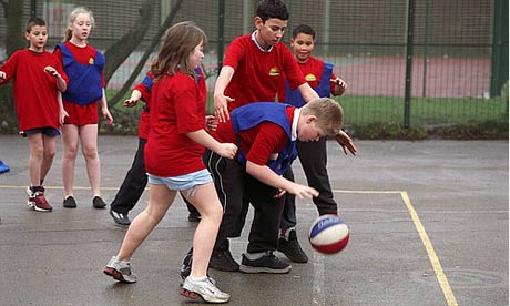 fat people playing basketball