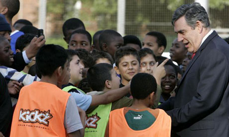Gordon Brown visits a Kickz project in north London