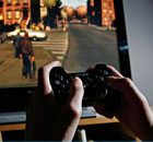 Man playing PlayStation