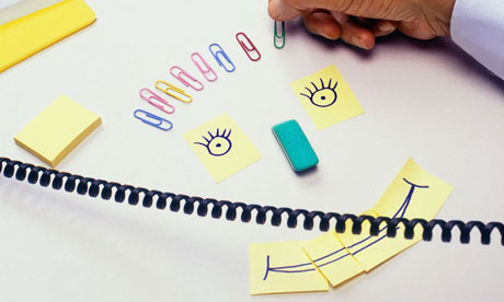 A happy office worker