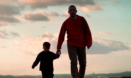 father and son walking. Father and son.