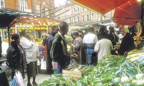 Fruit and vegetable market in Brixton, London