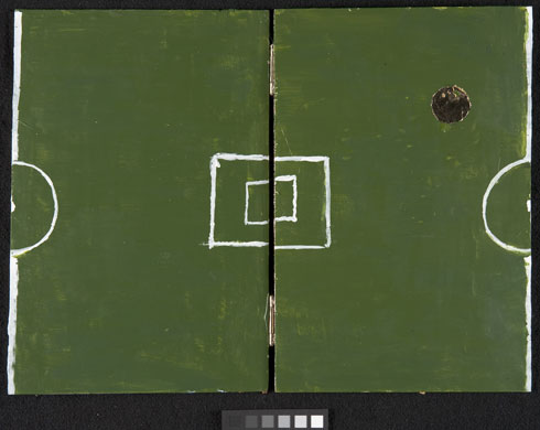 Feltham art: A football-themed diptych.