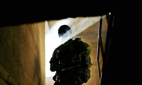 British soldiers at training camp prepare for Afghanistan. 