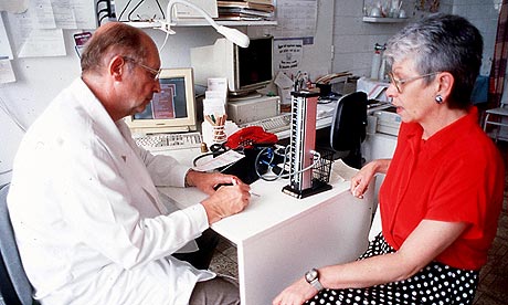 Doctor and patient at GP surgery