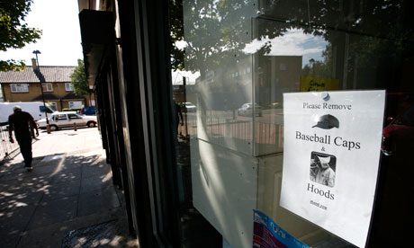 Shop forbidding hoods and caps