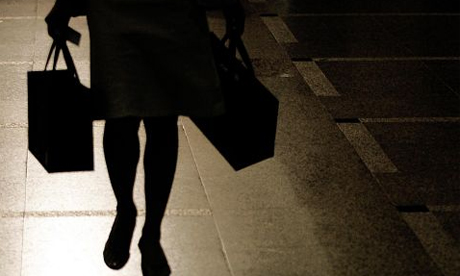 woman shopping shadow