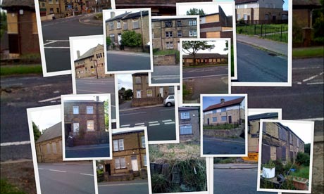 Empty, boarded-up houses