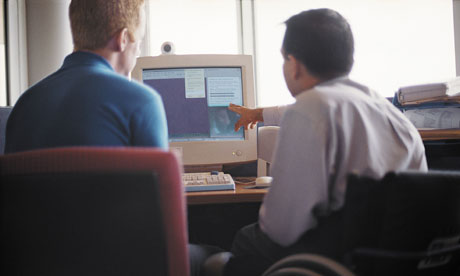 Disabled person at work