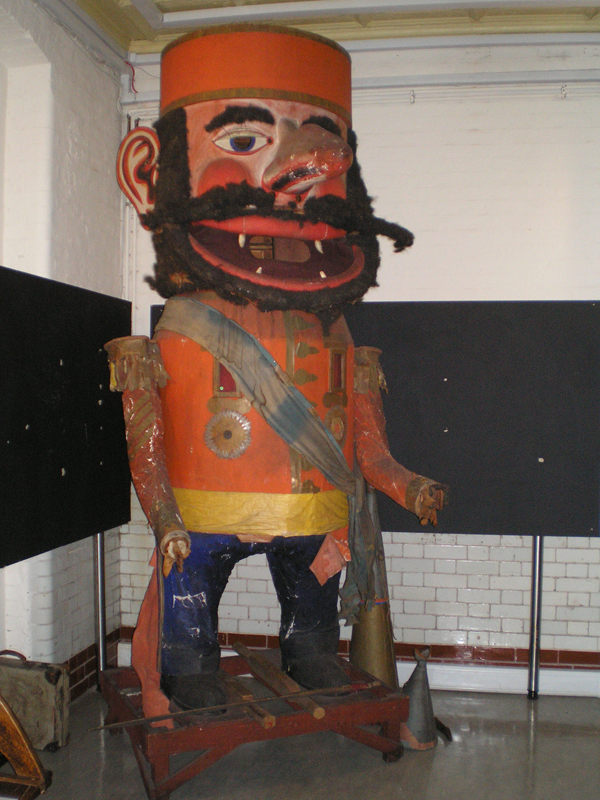 The 3m (10 ft) tall 'giant'  a carnival figure in the shape of a Prussian soldier with moveable parts 