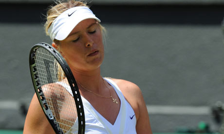 Maria Sharapova shows her disappointment at another lost point against 