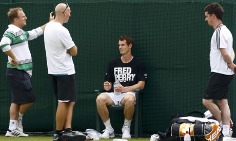 andy murray wimbledon 09. Andy Murray prepares for a