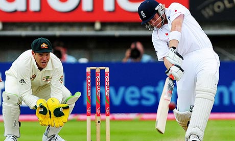 ian bell images. Ian Bell hits a six during the