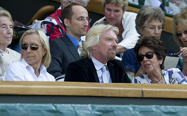 Williams: Richard Branson is accompanied by Martina Navratilova and Maria Bueno