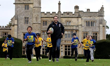 Butch James at the launch of the Aviva Premiership Rugby Schools Programme