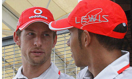 Jenson Button, left, and Lewis