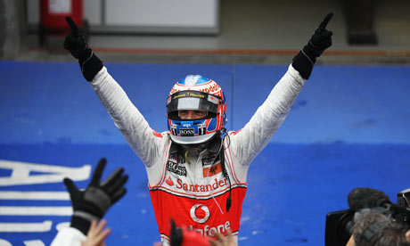 Jenson Button Mclaren. Jenson Button celebrates in