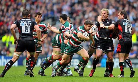 Dan Hipkiss scores for Leicester Tigers
