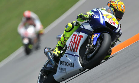 Valentino Rossi competes in at the Czech grand prix in Brno hours before