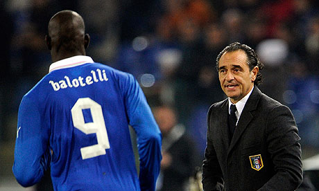 Prandelli with Balotelli