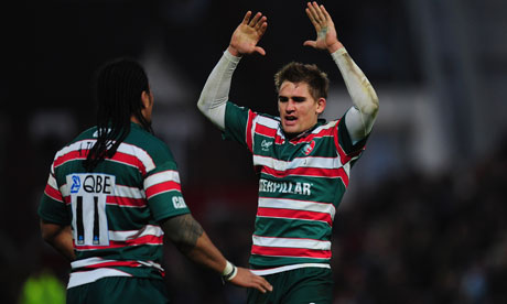 Toby Flood, right, scored 15 of Leicester's 19 points during their victory over Gloucester