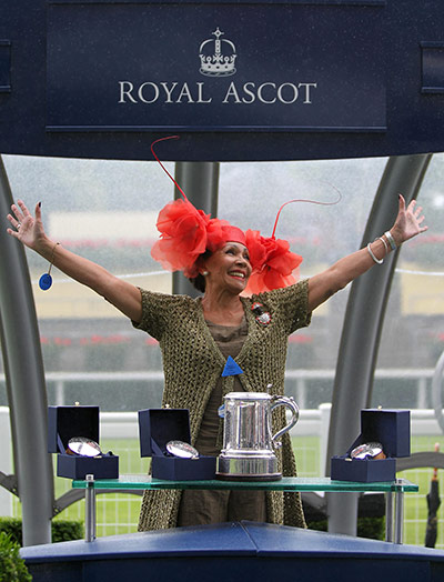 Ascot day 4: Dame Shirley Bassey presents the prizes for the King Edward VII Stakes