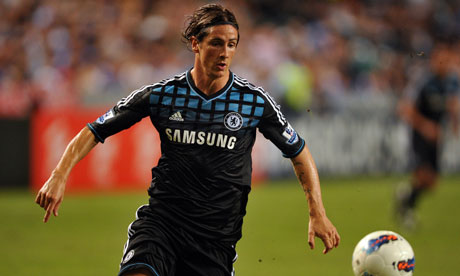 Chelsea's Fernando Torres playing against Kitchee in the Barclays Asia Trophy