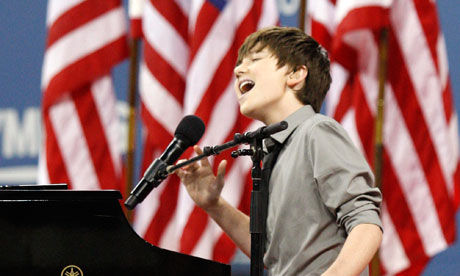 Greyson Chance performs at the US Open 