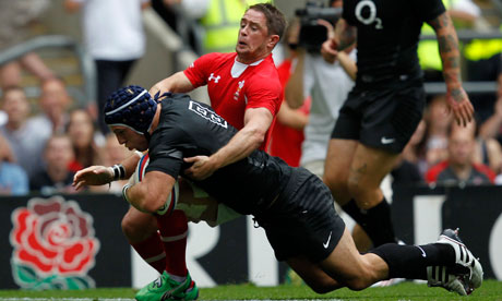 James Haskell goes over for England against Wales