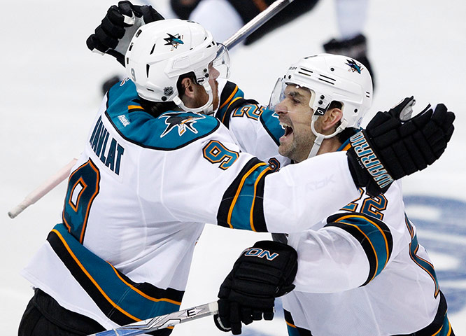 NHL QF: Sharks' Havlat celebrates