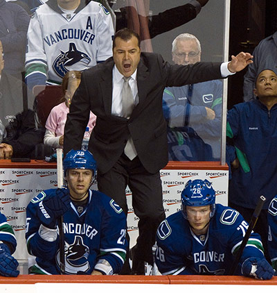 NHL QF: Vancouver Canucks head coach Alain Vigneault