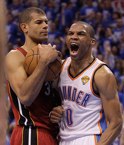 NBA1: Shane Battier, Russell Westbrook, Heat vs Thunder