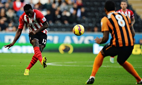 Victor Wanyama scores for Southampton against Hull City in the Premier League at the KC Stadium