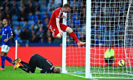 West Brom's Chris Brunt celebrates Esteban Cambiasso 's own goal in the Premier League