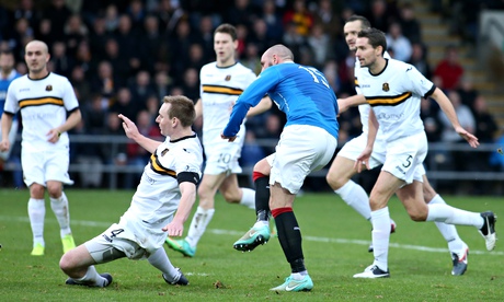 Kris Boyd scores for Rangers against Dumbarton in the Scottish Cup third round