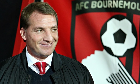 Liverpool manager Brendan Rodgers is all smiles at Bournemouth as his side win 3-1.
